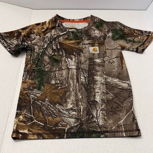 Carhartt Kids Realtree Camo Tee in Brown and Green